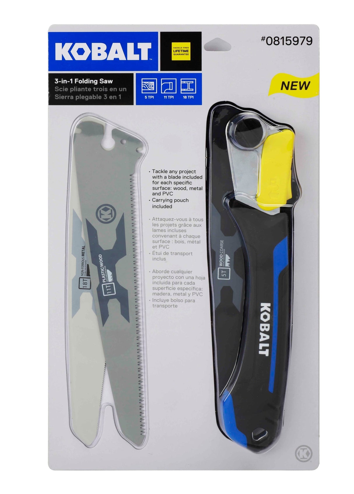 3-in-1 Folding Saw with Pouch 8-in Cross-cutting Hand Saw 64994