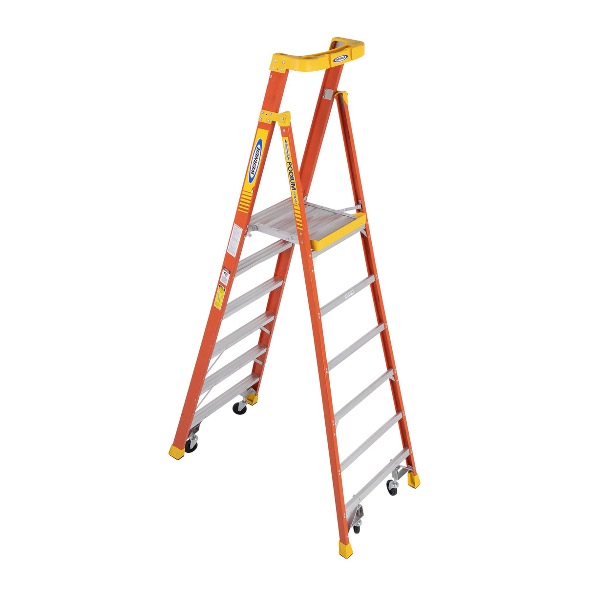 PD6200 9-ft Fiberglass Type 1a- 300-lb Load Capacity Podium Step Ladder PD6206-4C