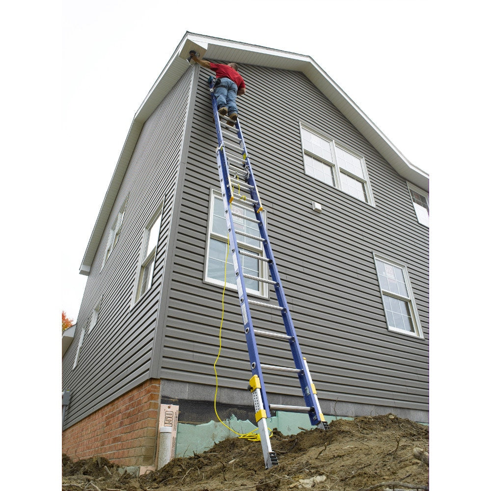 Equalizer 24-ft Fiberglass Type 1a- 300-lb Load Capacity Extension Ladder D8224-2EQ