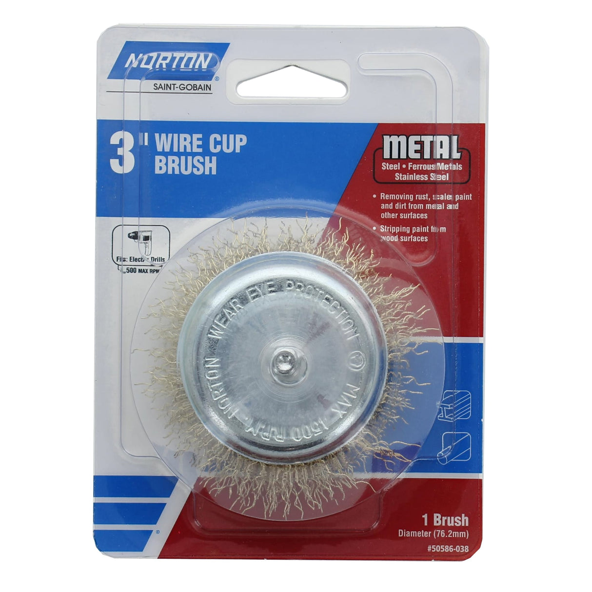 Wire Cup Brush 3-in Coarse Wire Cup Brush Electric Drill 50586-038