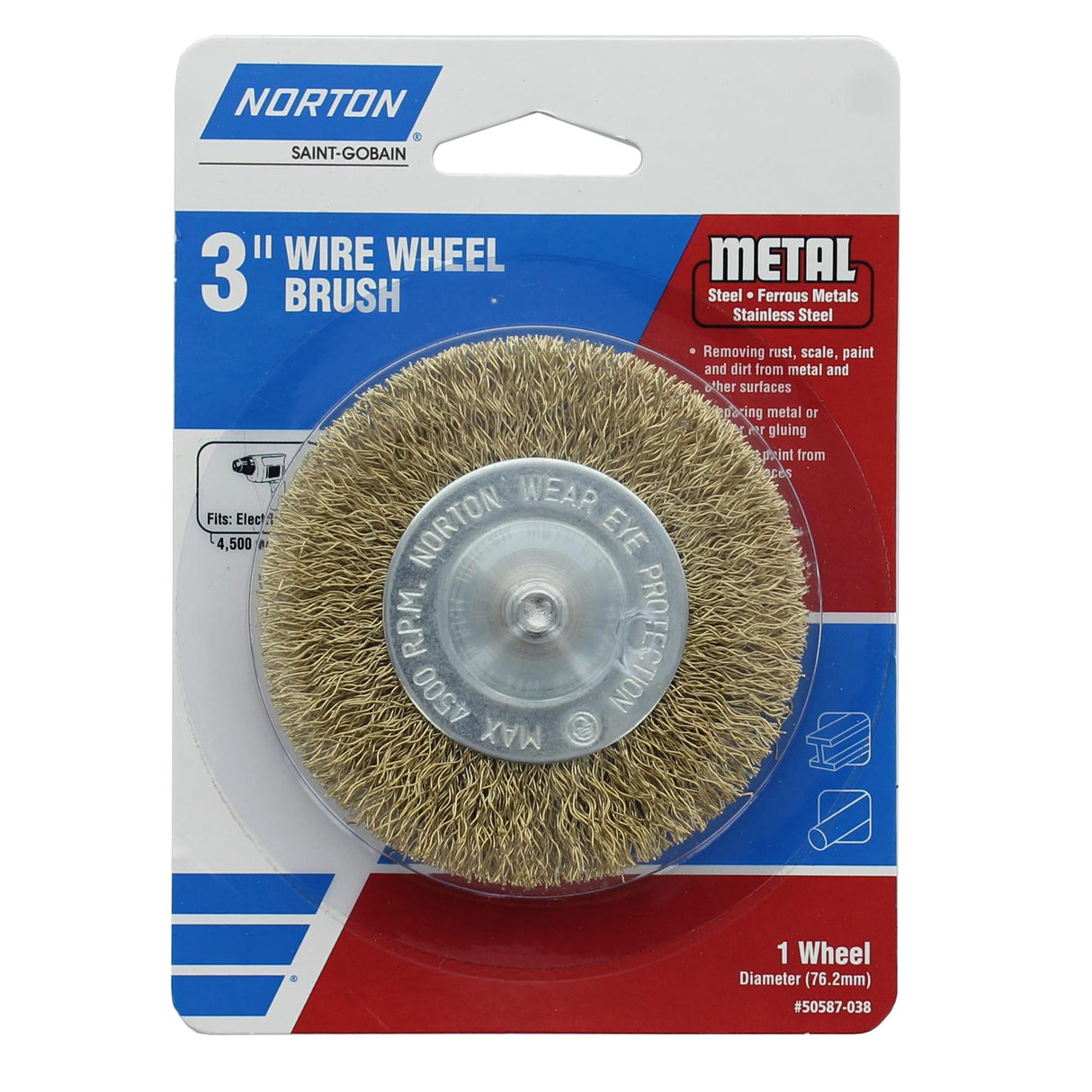 Wire Wheel 3-in Coarse Wire Brush Wheel Electric Drill 50587-038