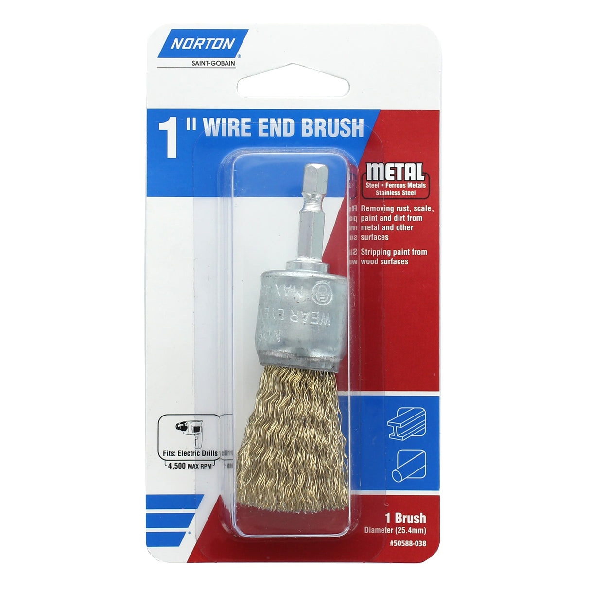 Wire End Brush 1-in Coarse Wire End Brush Electric Drill 50588-038