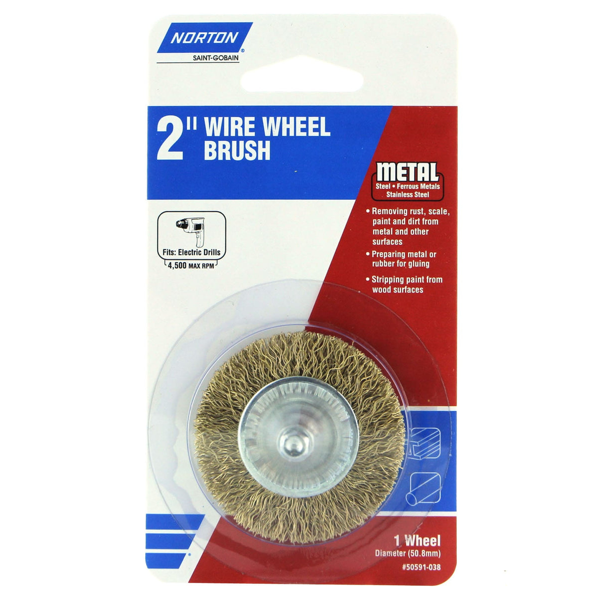 Wire Wheel 2-in Coarse Wire Brush Wheel Electric Drill 50591-038