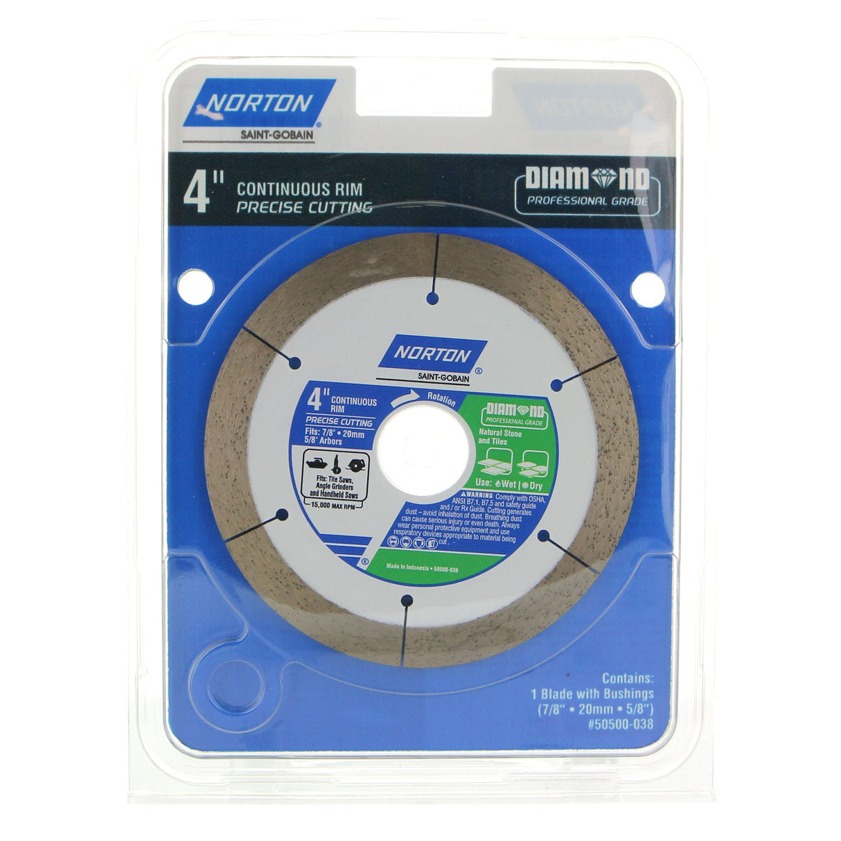 4-in Wet/Dry Continuous Rim Diamond Saw Blade 50500-038