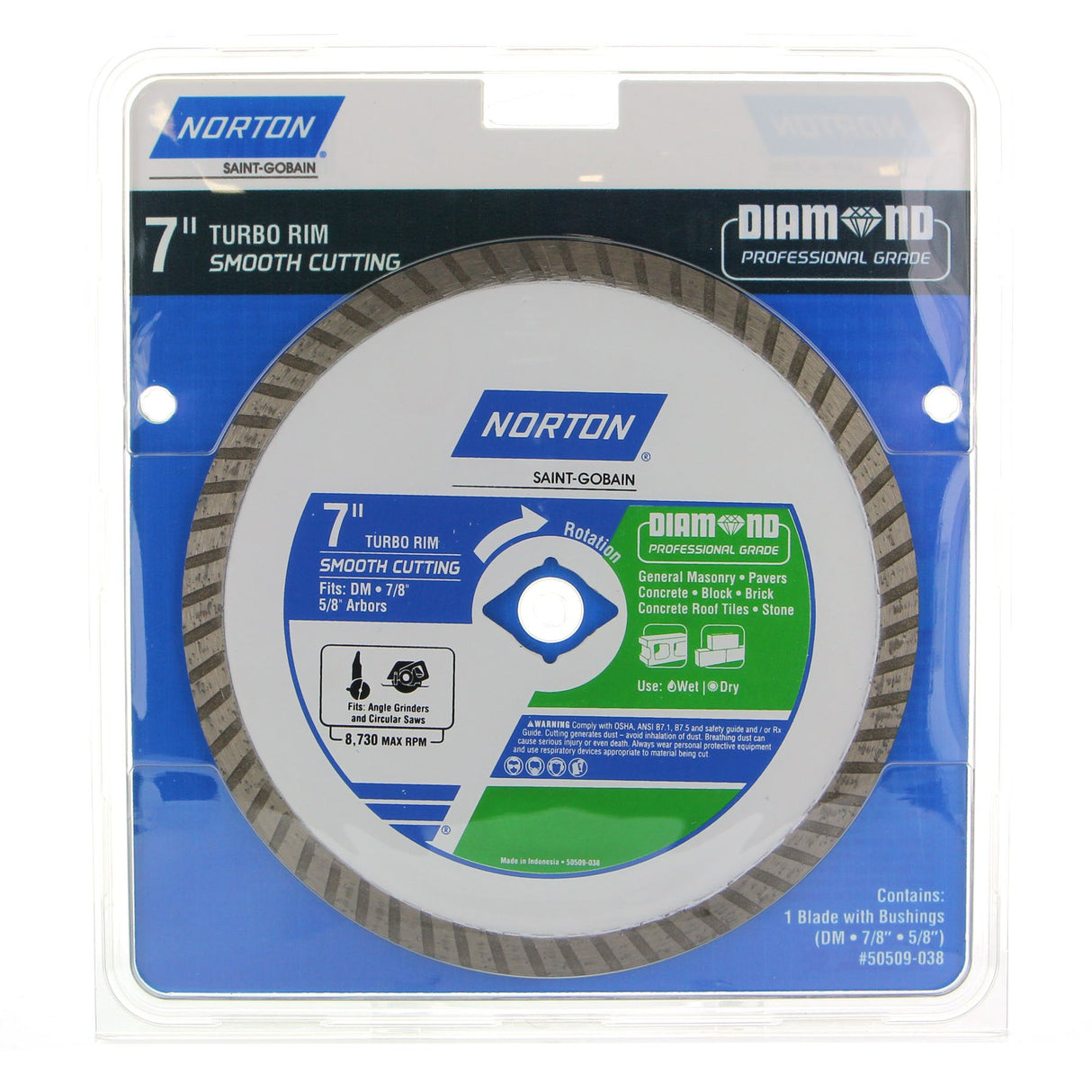 7-in Wet/Dry Turbo Rim Diamond Saw Blade 50509-038