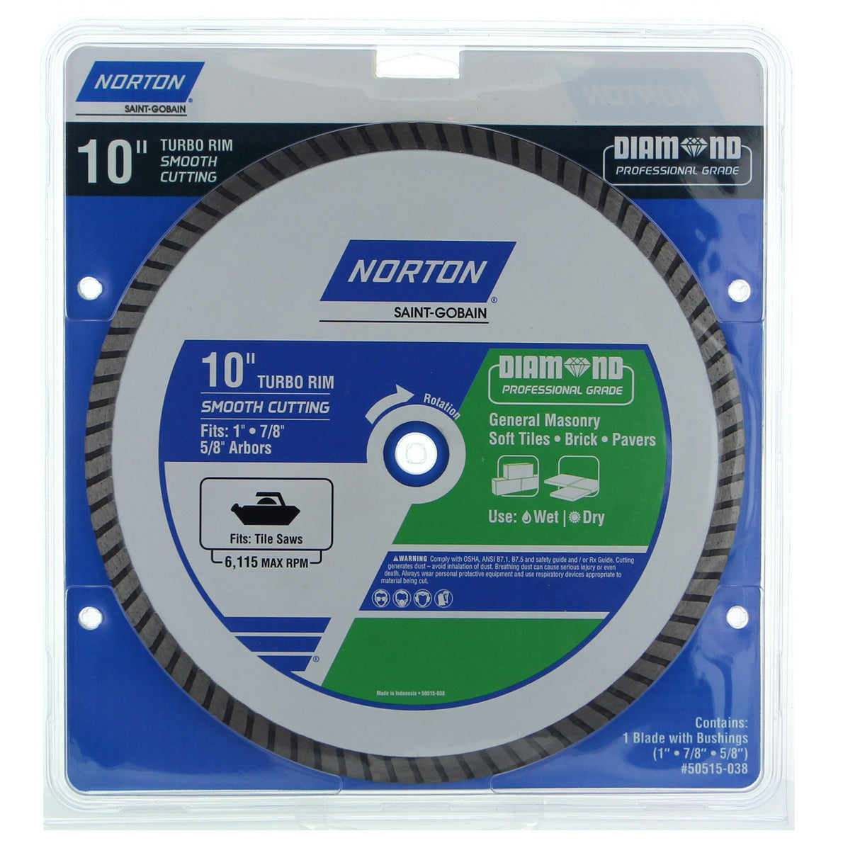 10-in Wet/Dry Turbo Rim Diamond Saw Blade 50515-038