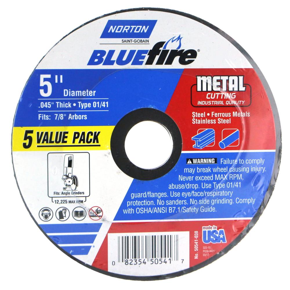 Bluefire 5-Pack 5-in Bonded Abrasive Cut-off Wheel NOR-50541-038