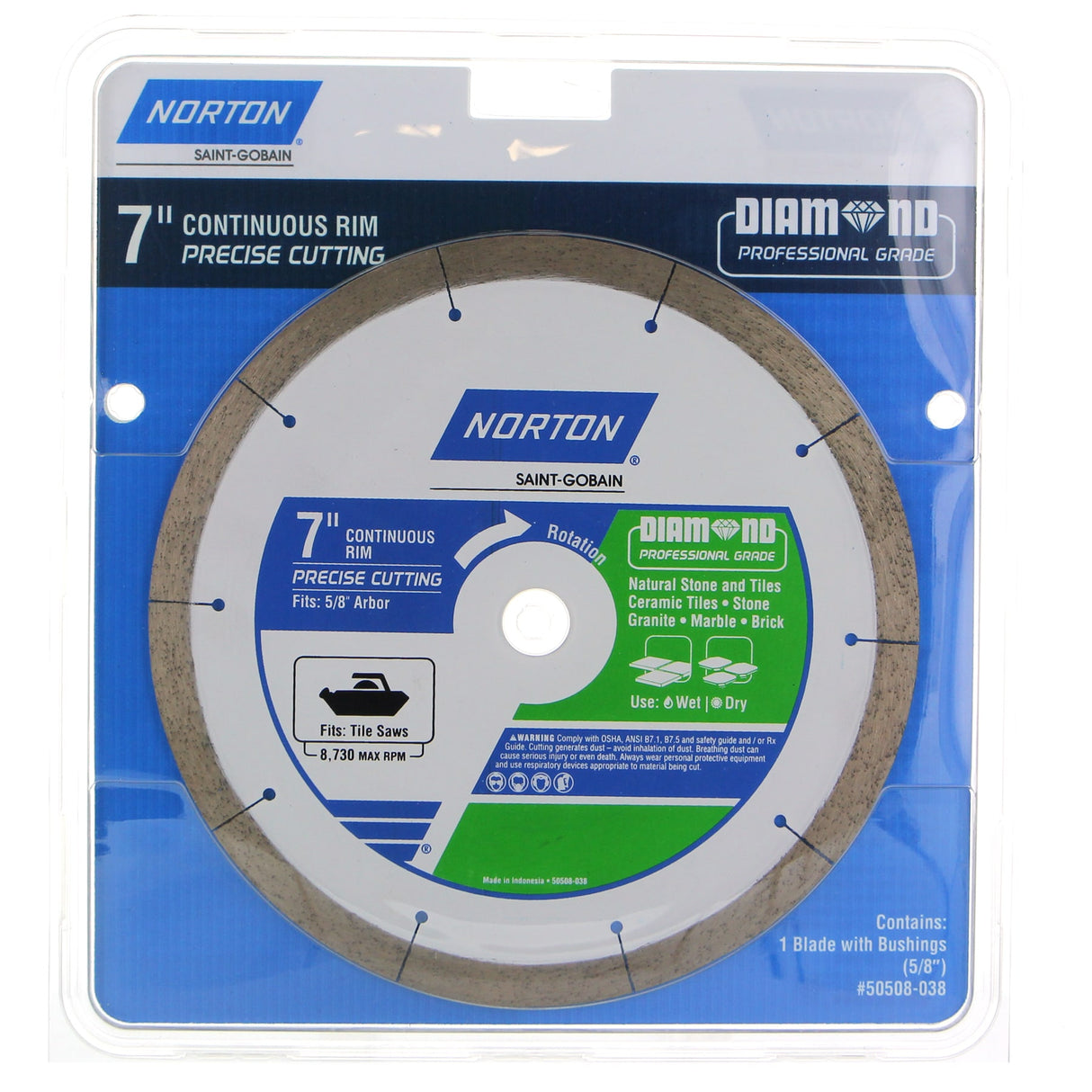 7-in Wet/Dry Continuous Rim Diamond Saw Blade 50508-038