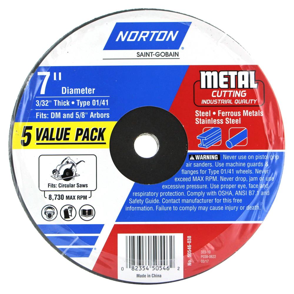 Bluefire 5-Pack 7-in Bonded Abrasive Cut-off Wheel NOR-50546-038