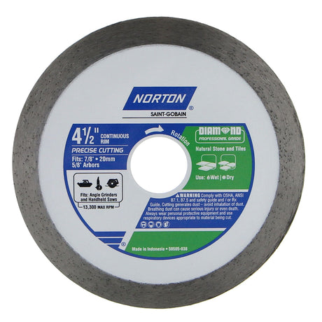 4-1/2-in Wet/Dry Continuous Rim Diamond Saw Blade 50505-038