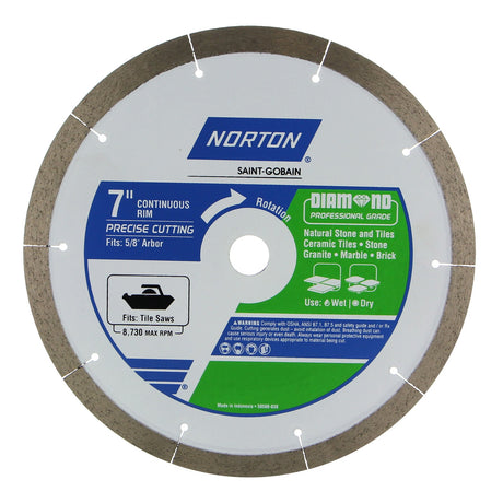 7-in Wet/Dry Continuous Rim Diamond Saw Blade 50508-038