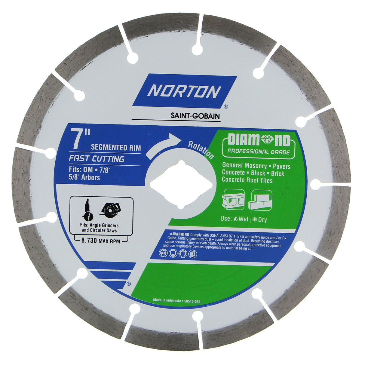 7-in Wet/Dry Segmented Rim Diamond Saw Blade 50510-038