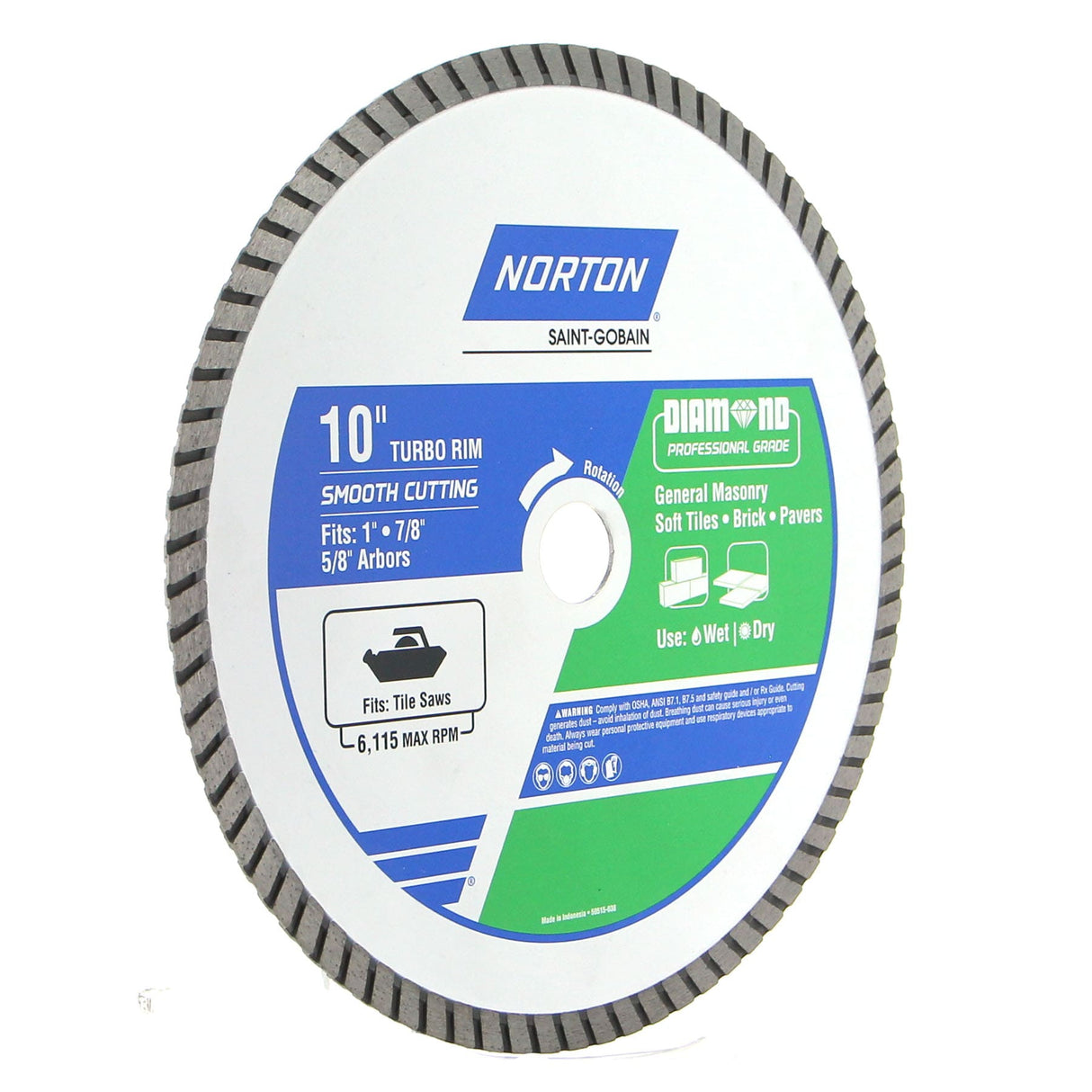 10-in Wet/Dry Turbo Rim Diamond Saw Blade 50515-038