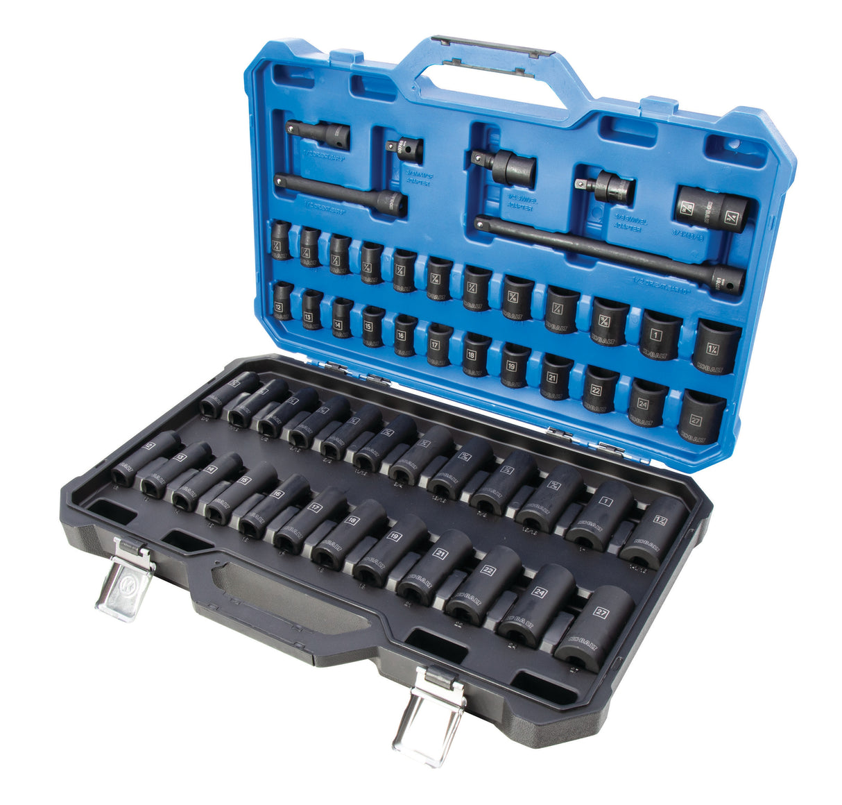 55-Piece Standard (SAE) and Metric 1/2-in Drive Set 6-point Impact Socket Set 80724