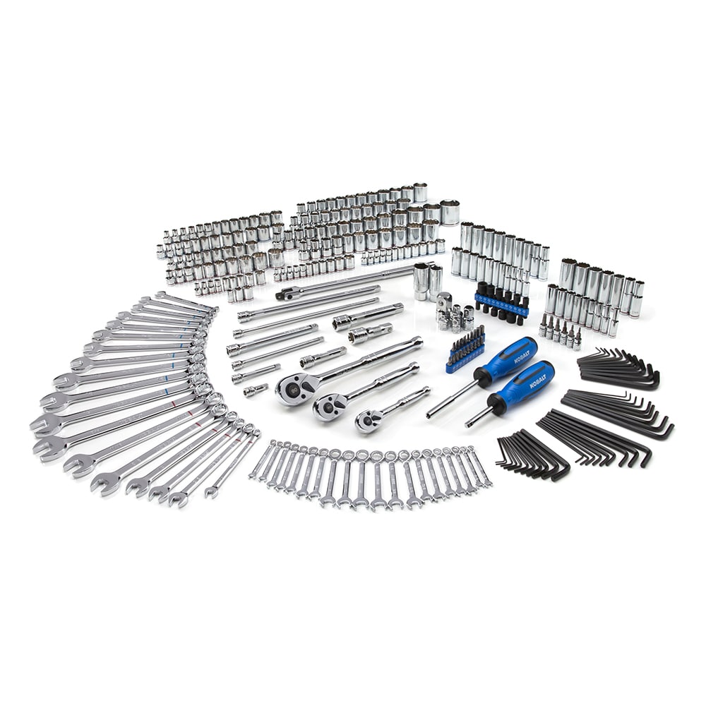 300-Piece Standard (SAE) and Metric Polished Chrome Mechanics Tool Set 80736