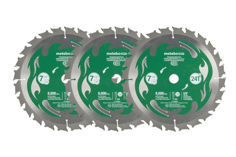 Viper 7-1/4-in 24-Tooth Rough Finish Carbide Circular Saw Blade Set (3-Pack) MET-115430