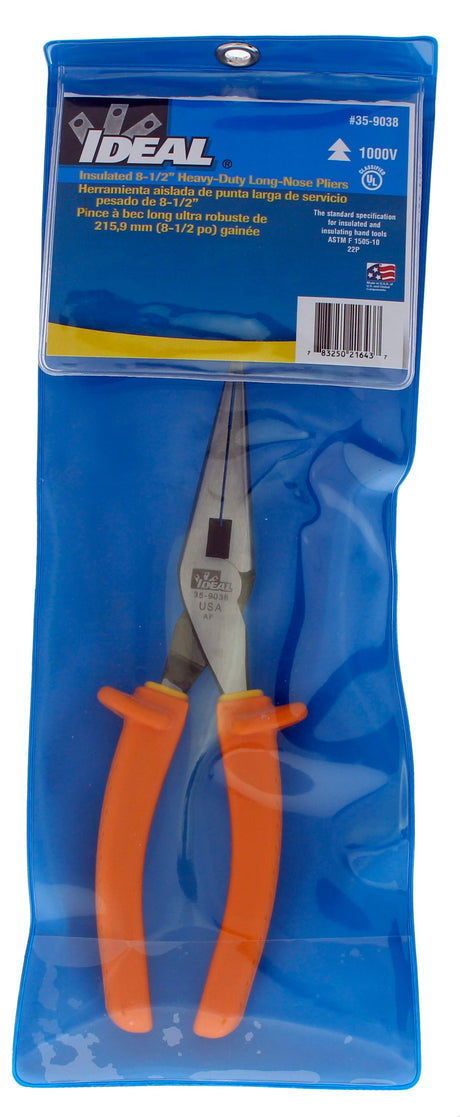 1000 Volt 8.5-in Insulated Electrical Needle Nose Pliers with Wire Cutter 35-9038