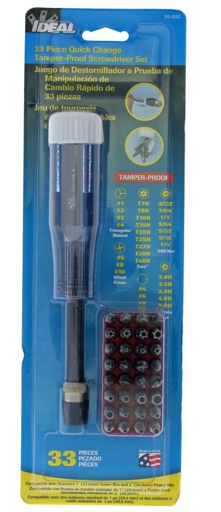 33-Piece Plastic Handle Multi-bit Assorted Drive Screwdriver Set 35-933