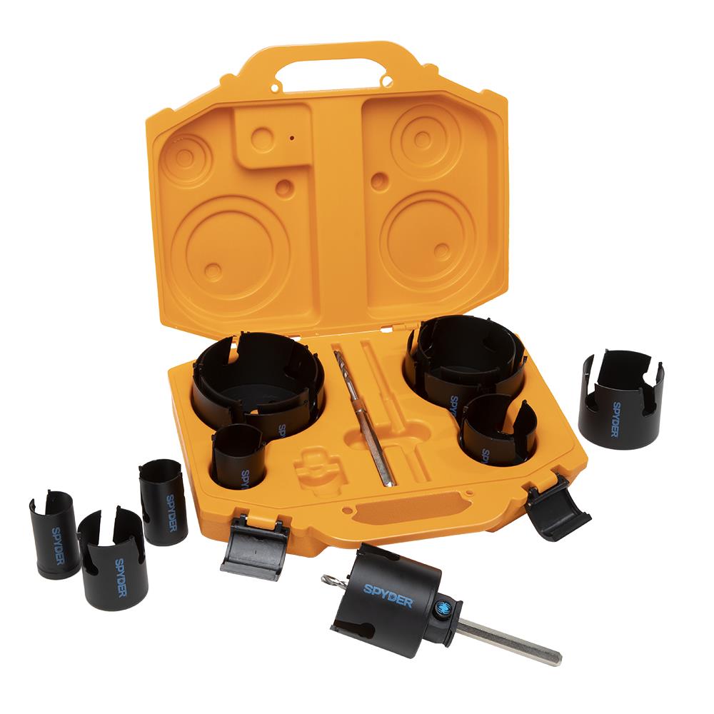 Carbide-tipped Arbored Adjustable Hole Saw Set (14-Piece) with Hard Case 600880