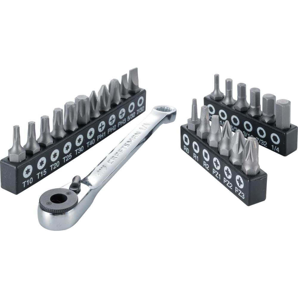 24-Piece 1/4-in Drive Set Hex Bit Driver Socket Set CMMT12007