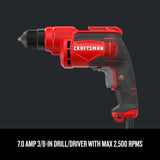 3/8-in Keyless Corded Drill CMED731