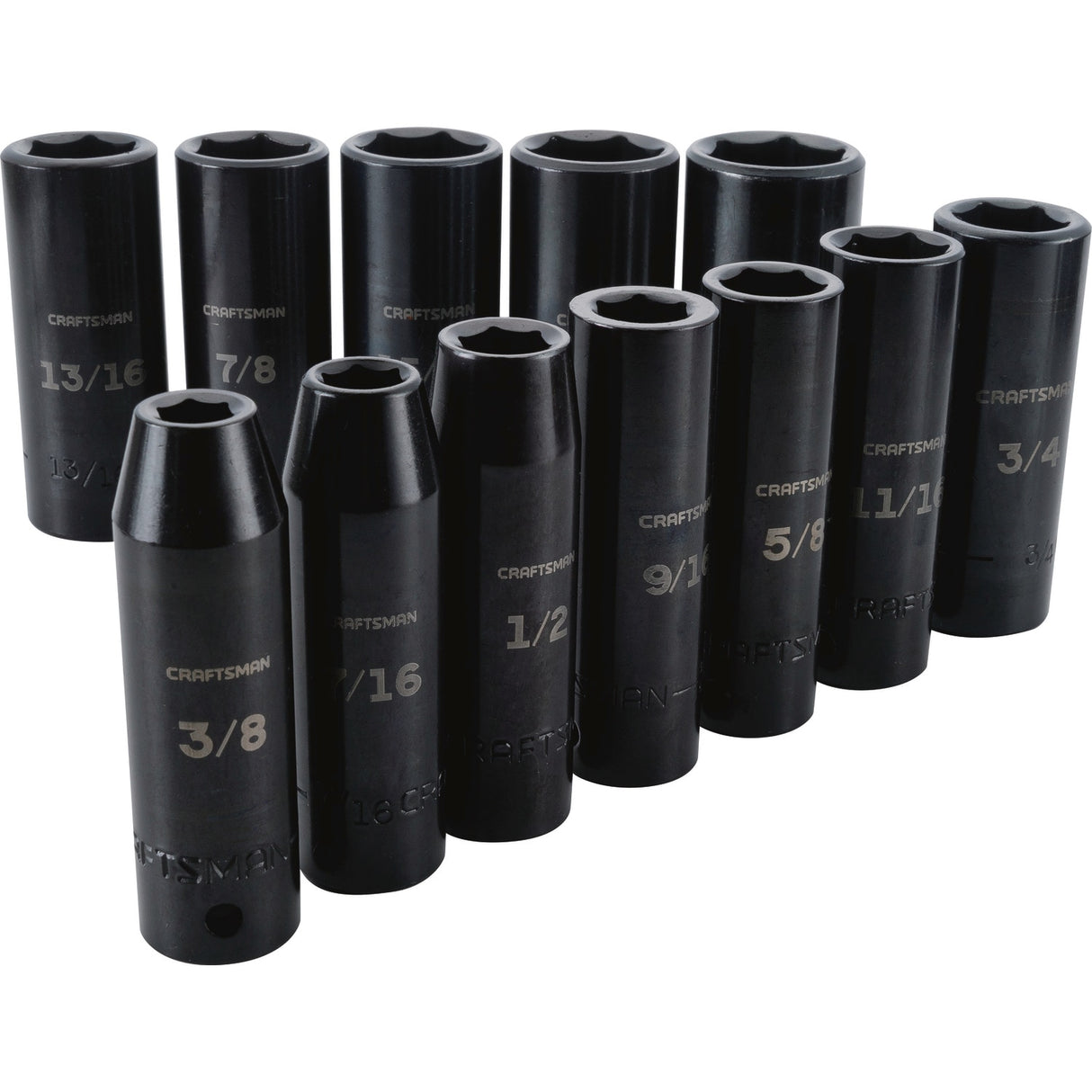 12-Piece Standard (SAE) 1/2-in Drive Set 6-point Impact Socket Set CMMT15886