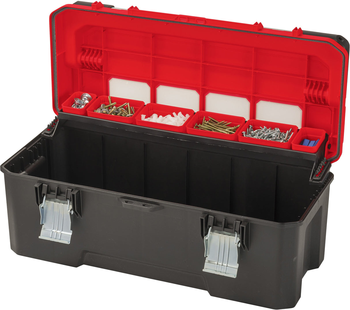 Pro 26-in W x 12-in H x 11-in D Red Plastic Tool Box CMST26320