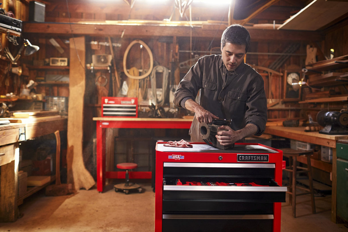 1000 Series 26.5-in W x 44.25-in H 5 Ball-bearing Steel Tool Chest Combo (Black) CMST22653BK