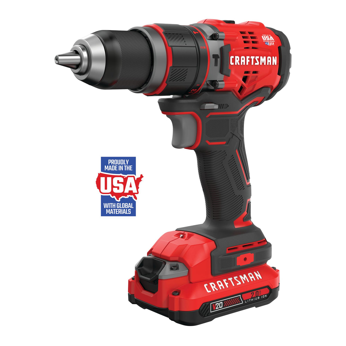 V20 1/2-in 20-volt Max Variable Speed Brushless Cordless Hammer Drill (2-Batteries Included) CMCD721D2