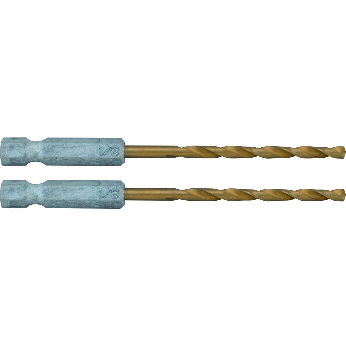 2-Piece 1/8-in x 2-3/4-in Titanium Nitride Coated Hss Jobber Length Twist Drill Bit CMAM1308