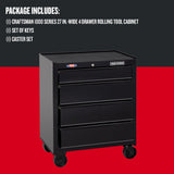 1000 Series 26.5-in W x 32.5-in H 4-Drawer Steel Rolling Tool Cabinet (Black) CMST22741BK