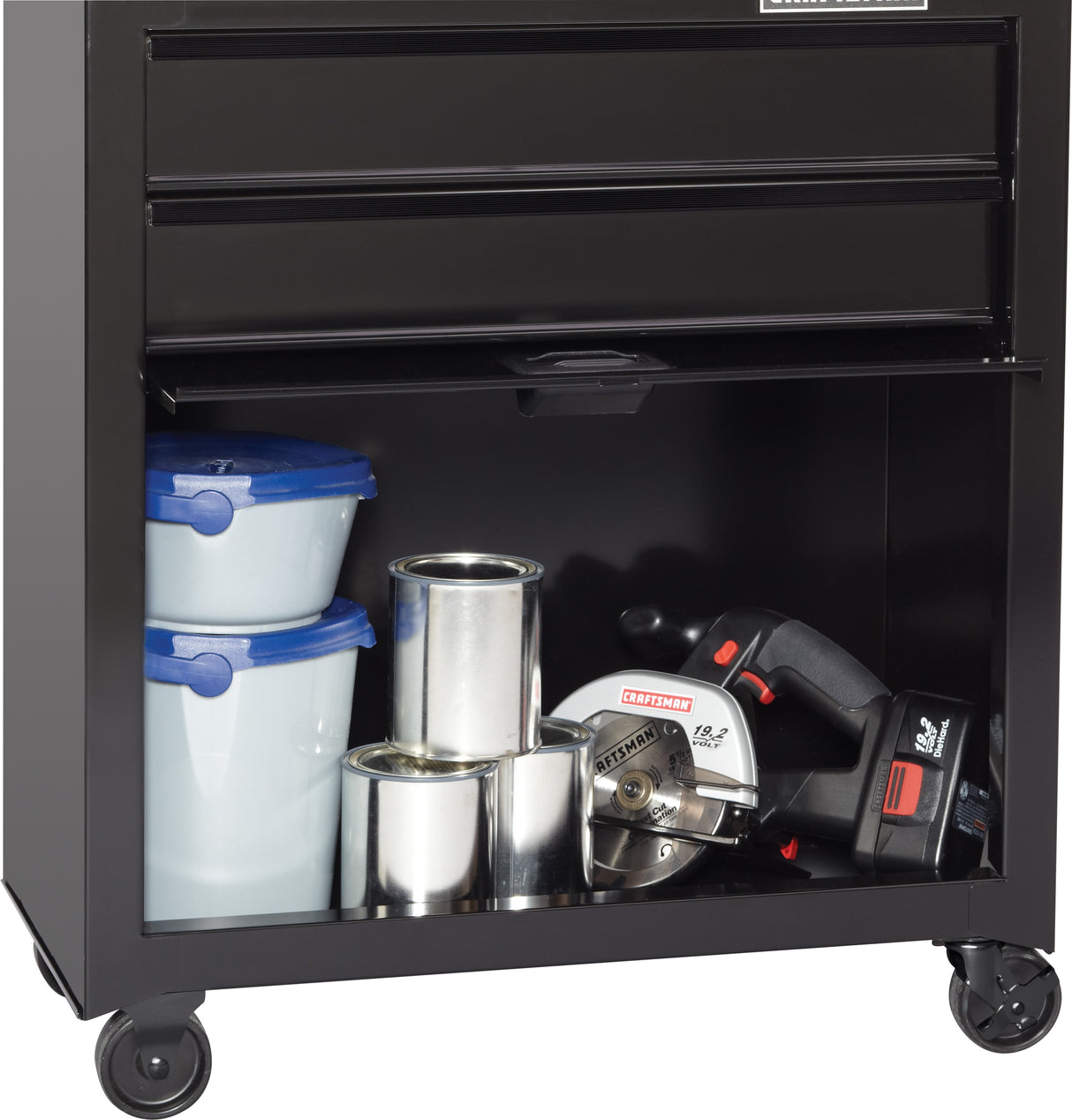 1000 Series 26.5-in W x 44.25-in H 5 Ball-bearing Steel Tool Chest Combo (Black) CMST22653BK