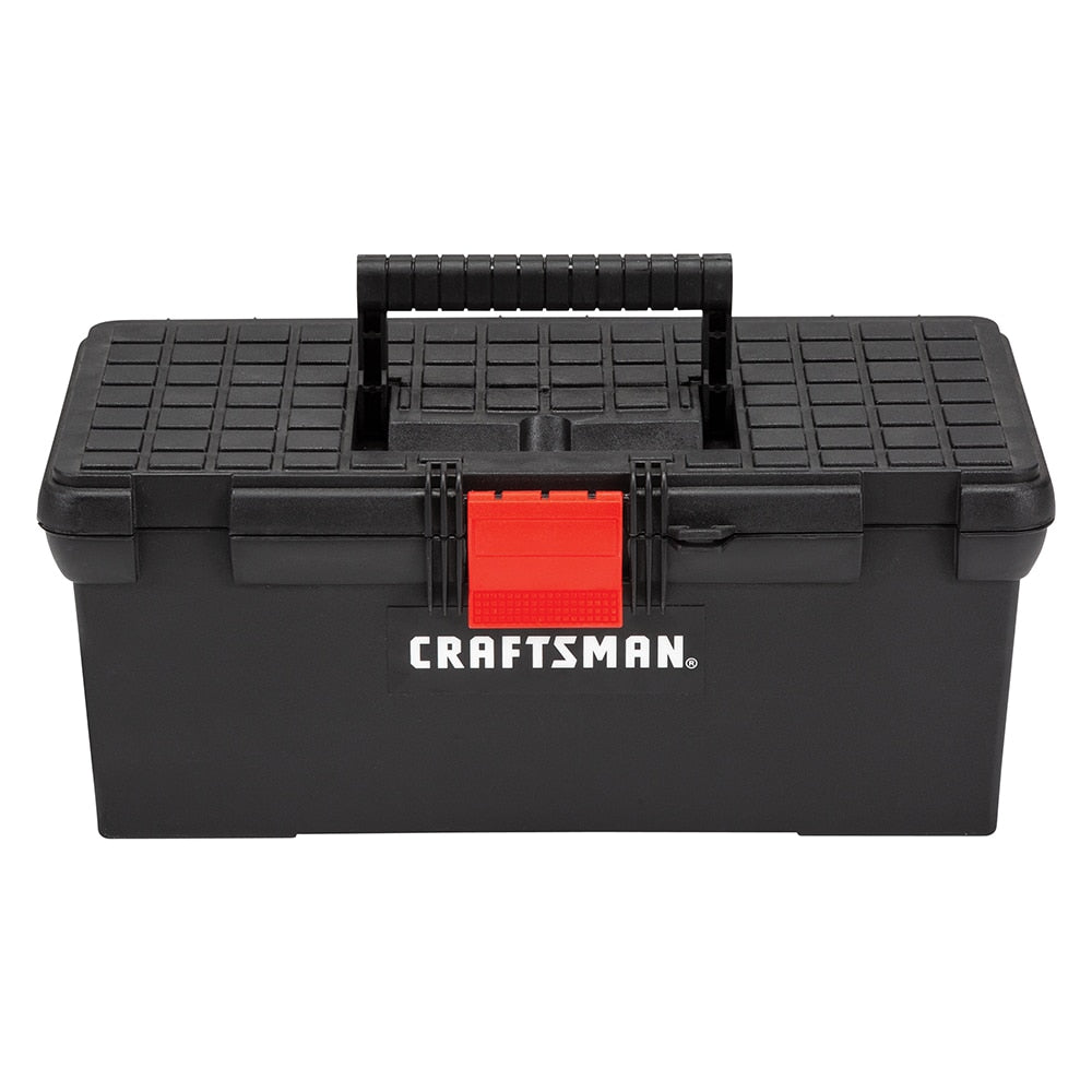 16-in W x 6.4-in H x 8.5-in D Black Plastic Tool Box CMST16005