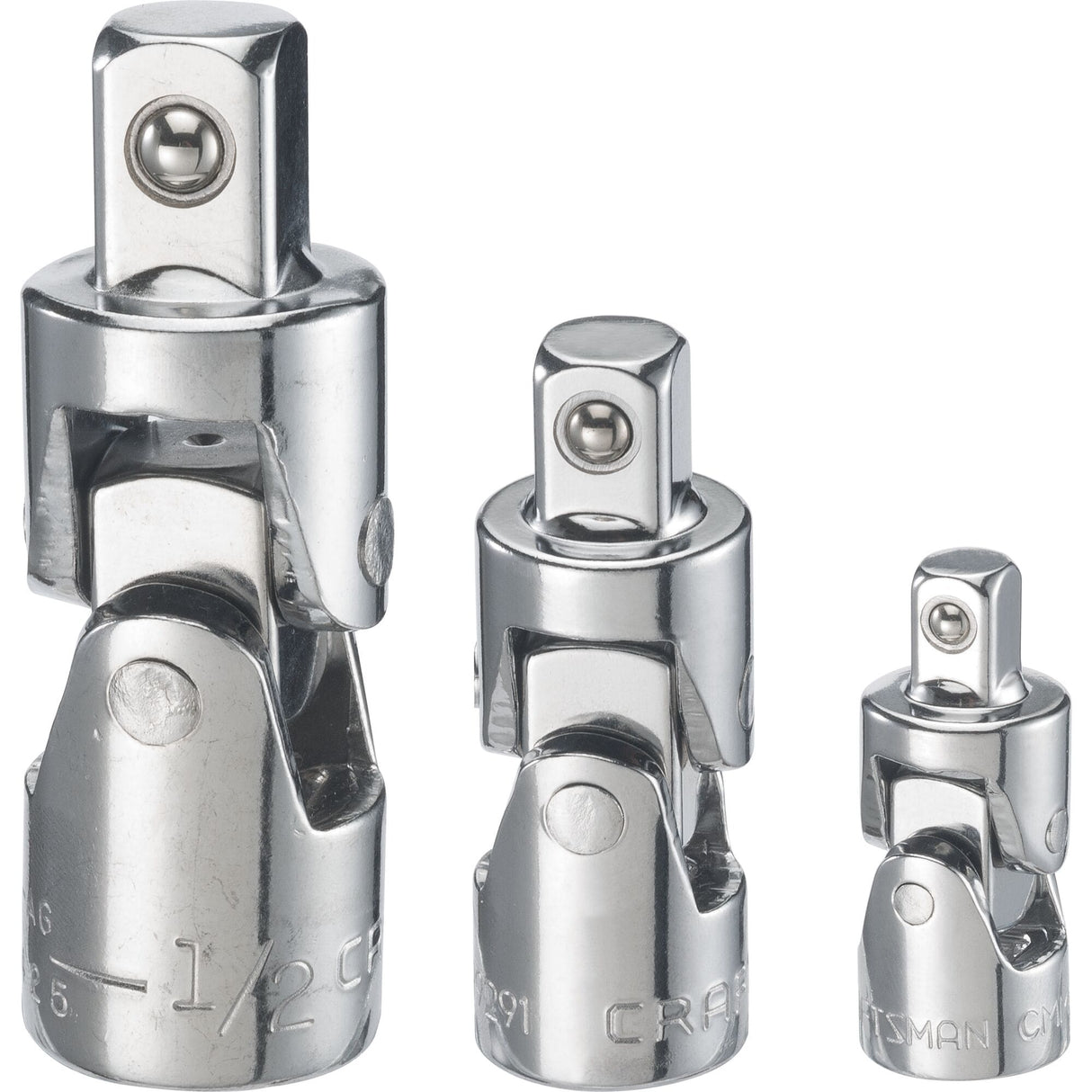 3-Piece 1/4-in, 3/8-in, 1/2-in to 1/4-in, 3/8-in, 1/2-in Universal Joint Set CMMT99277