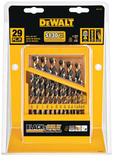 29-Piece Assorted Black and Gold Coated Hss Jobber Length Twist Drill Bit Set DWA1189