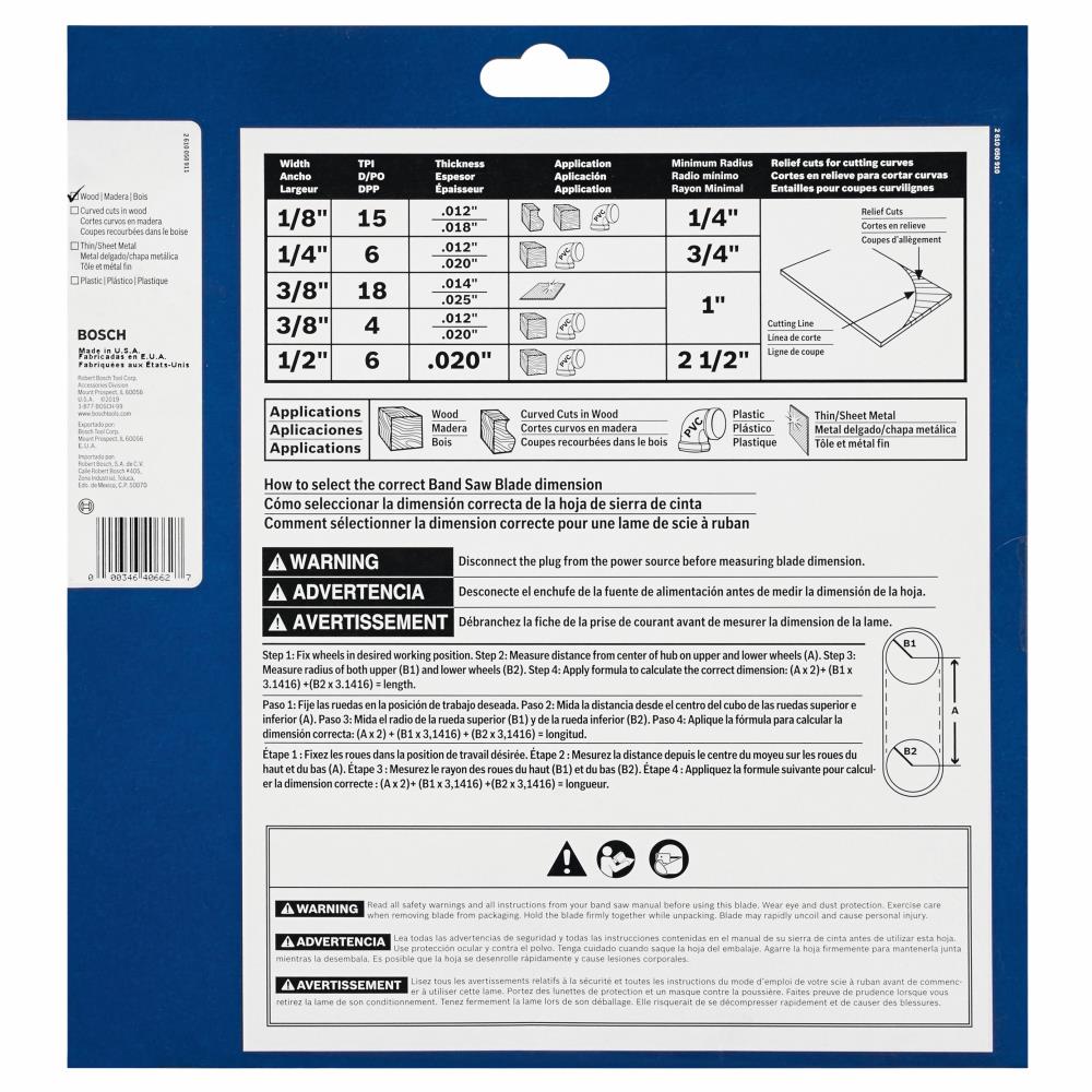 93-1/2-in L X 1/4-in W X 6 Tpi Carbon Fits Most Band Saws Blade BS9312-6W