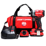 20V Max Brushless Cordless Impact Driver (2-Batteries Included, Charger Included and Soft Bag included) CMCF820D2