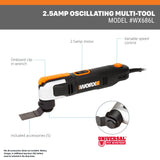 Corded 2.5-Amp Variable 6-Piece Oscillating Multi-Tool Kit WX686L