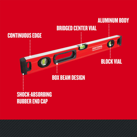 Aluminum 24-in 3 Vial Box Beam Level CMHT82346