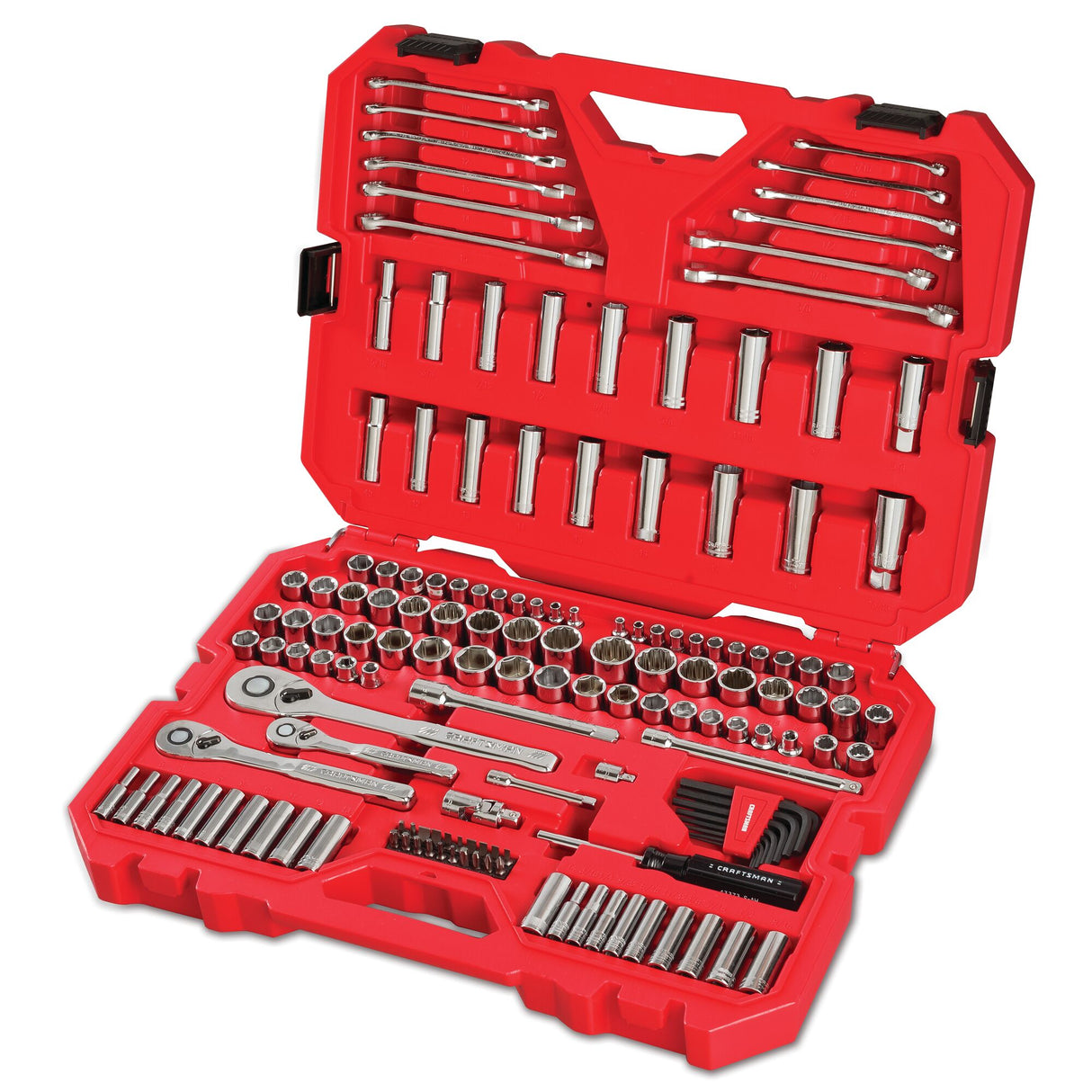 159-Piece Standard (SAE) and Metric Polished Chrome Mechanics Tool Set with Hard Case CMMT12025