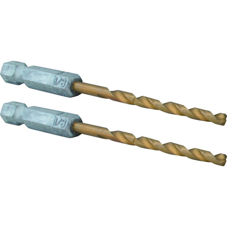 2-Piece 1/8-in x 2-3/4-in Titanium Nitride Coated Hss Jobber Length Twist Drill Bit CMAM1308