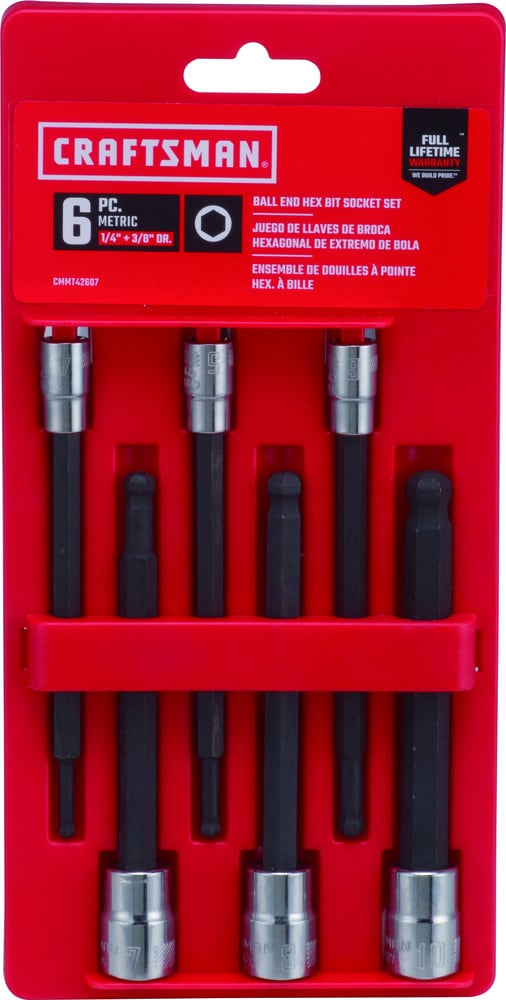 6-Piece 1/4-in; 3/8-in Drive Set Hex Bit Driver Socket Set CMMT42607