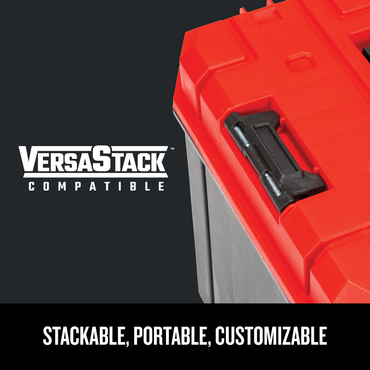 VERSASTACK 17-in W x 11.87-in H x 13-in D Red Plastic Tool Box CMST17825