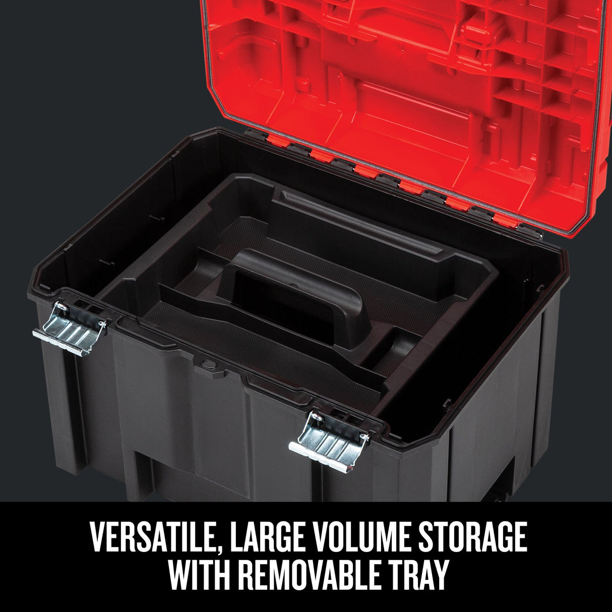 VERSASTACK 17-in W x 11.87-in H x 13-in D Red Plastic Tool Box CMST17825