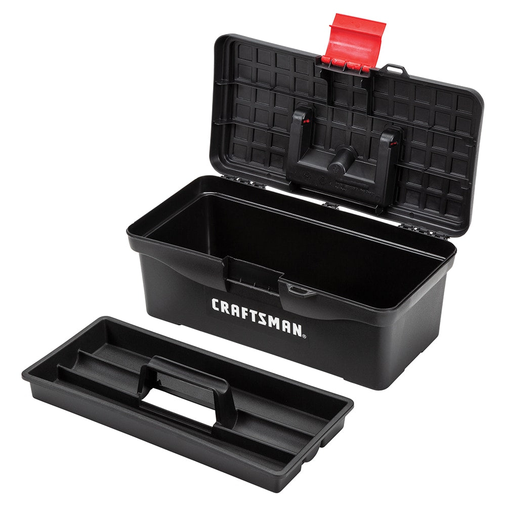 13-in W x 5-in H x 7-in D Red Plastic Tool Box CMST13004