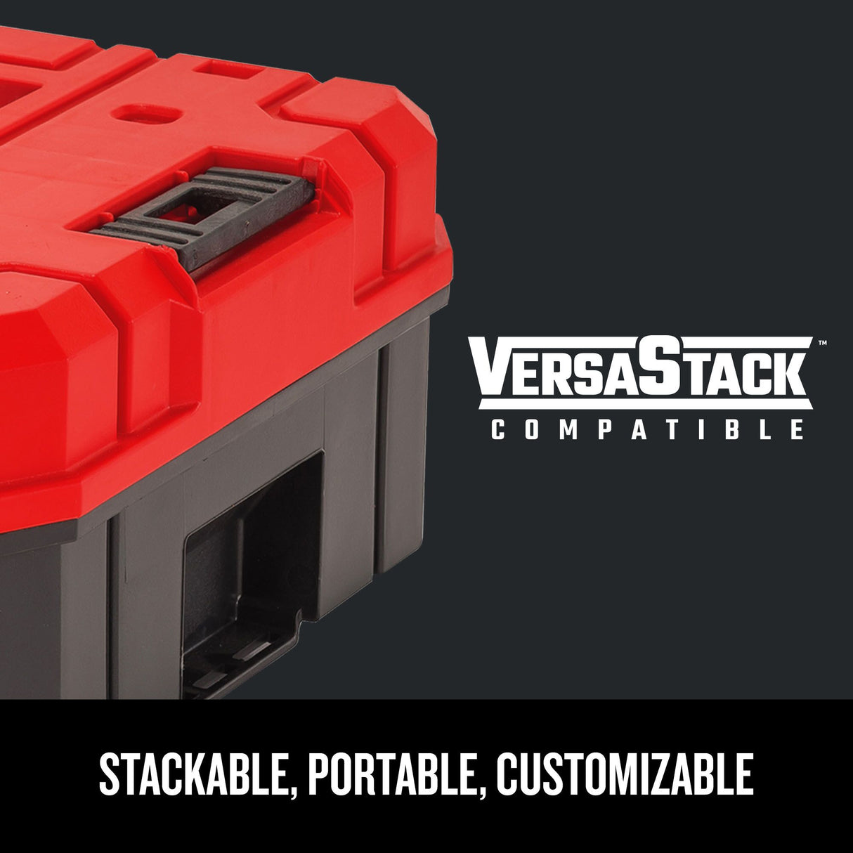 VERSASTACK 17-in W x 6.87-in H x 13-in D Red Plastic Tool Box CMST17830