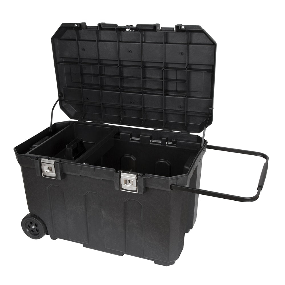 37-in W x 23-in H x 23-in D Black Plastic Rolling Tool Box CMST37025