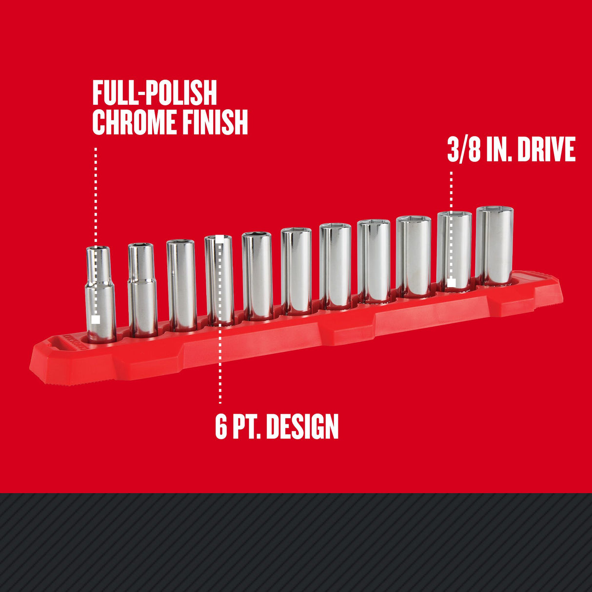 3/8-in Drive Metric Deep Socket Set (11-Pieces) CMMT12045