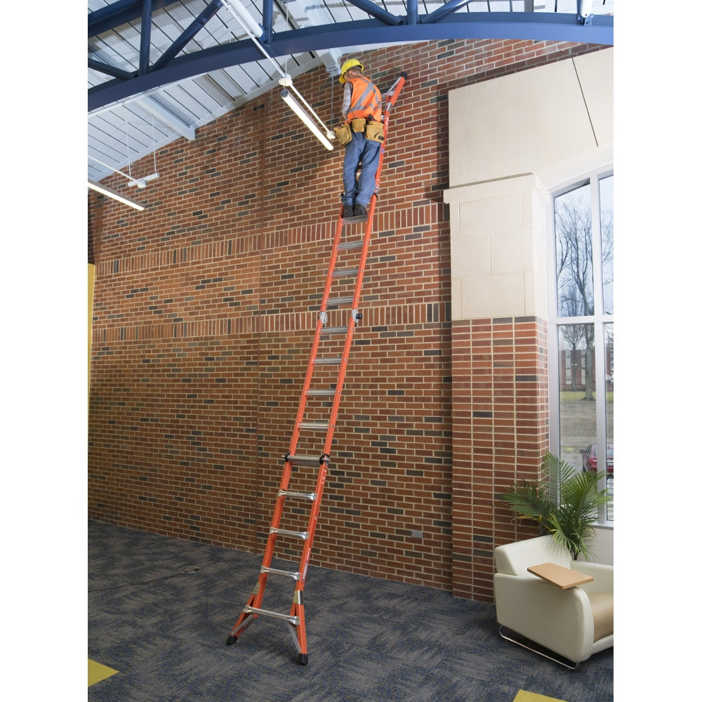 FMT Pro 5-in-1 22-ft Reach Type 1a- 300-lb Load Capacity Telescoping Multi-Position Ladder FMT-22