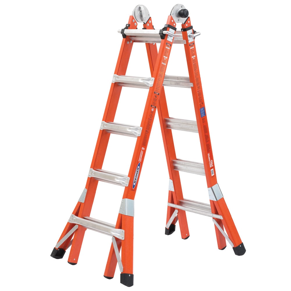 FMT Pro 5-in-1 22-ft Reach Type 1a- 300-lb Load Capacity Telescoping Multi-Position Ladder FMT-22